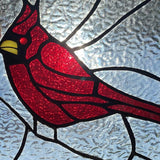 Cardinal Stained Glass Window Panel Handmade in India