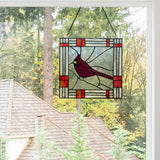 Cardinal Stained Glass Window Panel Handmade in India