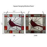 Cardinal Stained Glass Window Panel Handmade in India