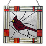 Cardinal Stained Glass Window Panel Handmade in India