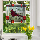 Cardinal Stained Glass Window Panel Handmade in India