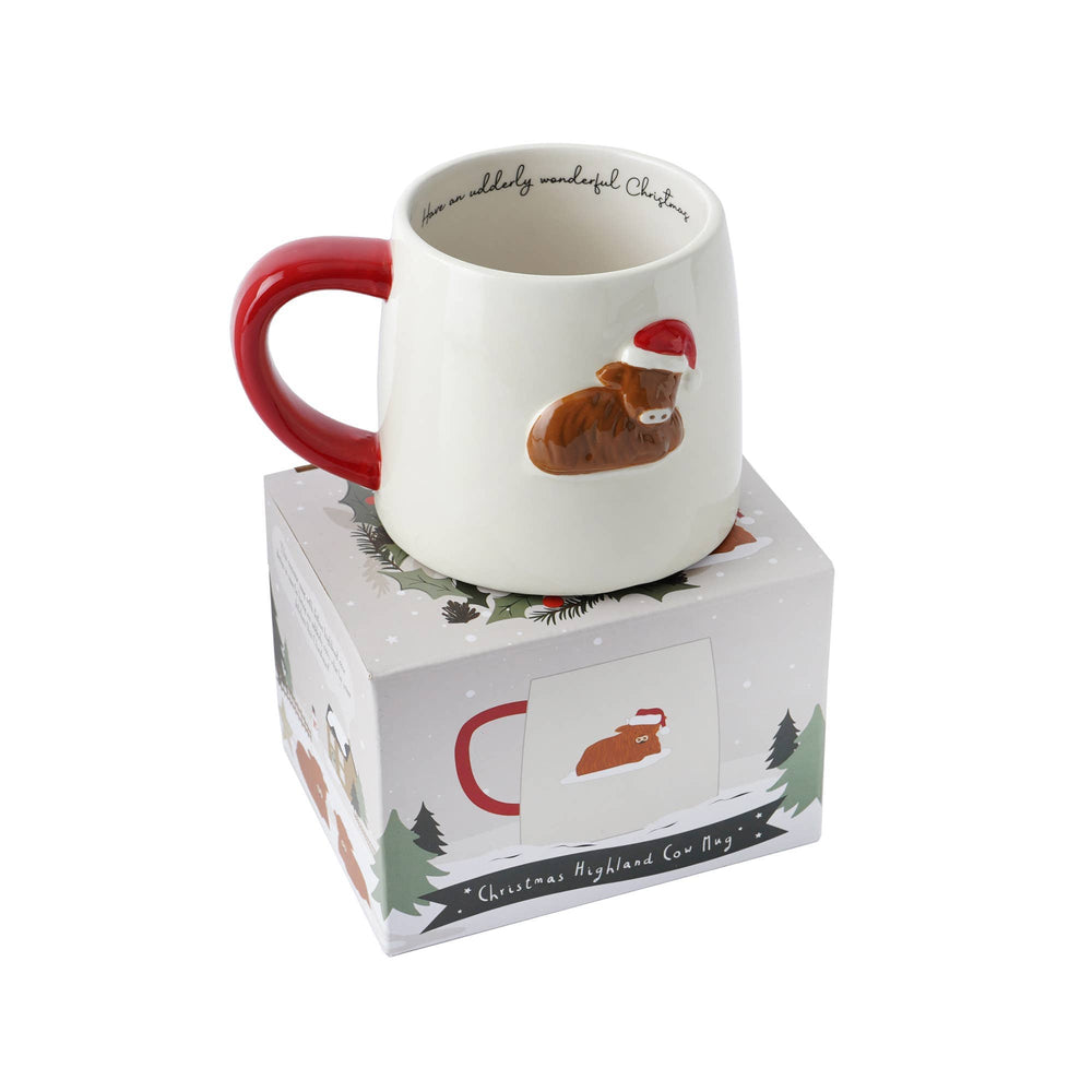CGB Giftware CGB Giftware - Bramble Farm Christmas Highland Cow Mug In Gift Box