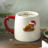 Bramble Farm Christmas Highland Cow Mug In Gift Box