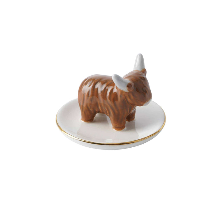CGB Giftware CGB Giftware - Bramble Farm Highland Cow Ring Dish In Gift Box