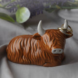 Highland Cow Ring Holder In Gift Box by Bramble Farm