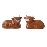 Bramble Farm Highland Cow Salt & Pepper Shakers In Gift Box