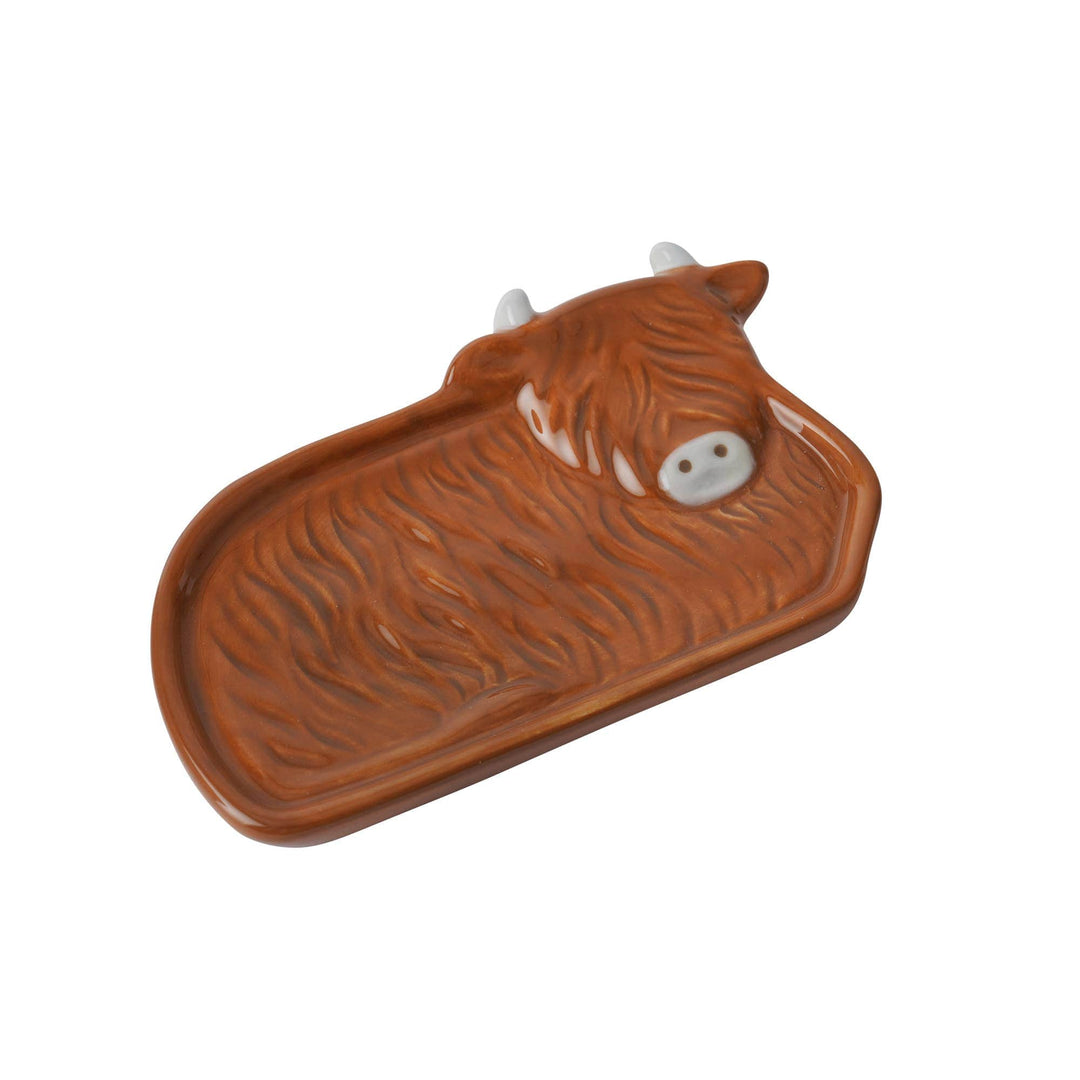 CGB Giftware CGB Giftware - Bramble Farm Highland Cow Teabag Dish in Gift Box