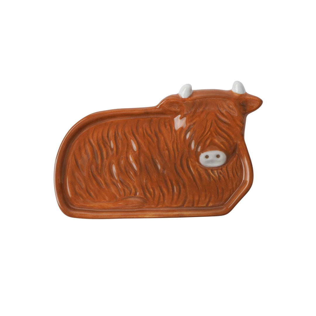 CGB Giftware CGB Giftware - Bramble Farm Highland Cow Teabag Dish in Gift Box