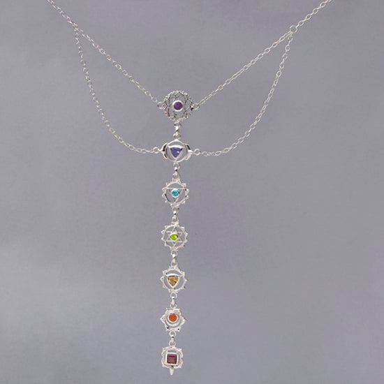 Chakra Gemstone Sterling Silver Necklace