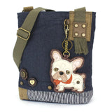 Chala Chala French BUlldog Collection Patch Xbody-B French Bulldog Handbag, Wallet Collection by Chala-NEW! Vegan!