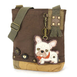 Chala Chala French BUlldog Collection Patch Xbody-BR 2 French Bulldog Handbag, Wallet Collection by Chala-NEW! Vegan!