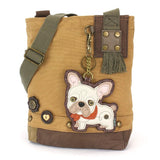 Chala Chala French BUlldog Collection Patch Xbody-BR1 French Bulldog Handbag, Wallet Collection by Chala-NEW! Vegan!