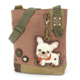 Chala Chala French BUlldog Collection Patch Xbody-M French Bulldog Handbag, Wallet Collection by Chala-NEW! Vegan!