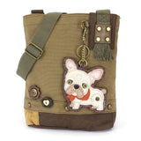 Chala Chala French BUlldog Collection Patch Xbody-O French Bulldog Handbag, Wallet Collection by Chala-NEW! Vegan!