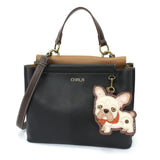 Chala Chala French BUlldog Collection Satchel-BL French Bulldog Handbag, Wallet Collection by Chala-NEW! Vegan!