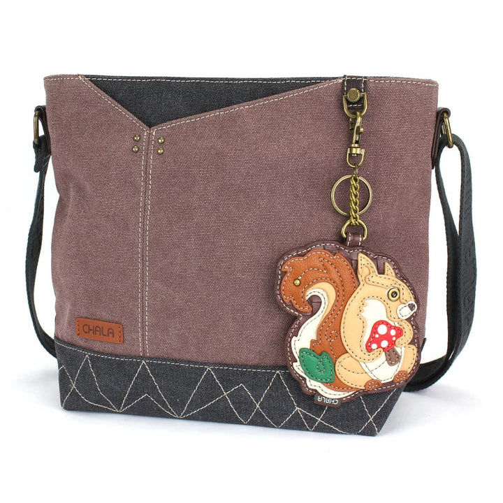 Chala chala squirrel Prism-Mauve Squirrel with a Mushroom Collection by Chala Vegan Handbags