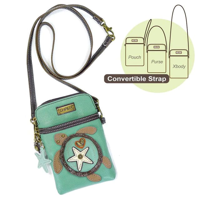 Chala Handbags and Clutches Crossbody Wallet Purse Turtle Collection by Chala-Keychain/Cellphone Xbody/Totes