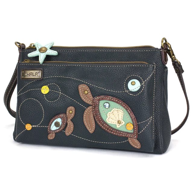 Chala Handbags and Clutches Deluxe Crossbody Turtle Collection by Chala-Keychain/Cellphone Xbody/Totes