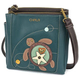 Chala Handbags and Clutches Merry Messenger Turtle Collection by Chala-Keychain/Cellphone Xbody/Totes