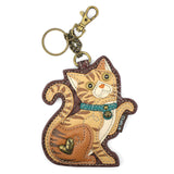 Chala Handbags Orange Keychain Gray & Orange Tabby Cat Collection Keychain, Wallet, Crossbody by Chala Vegan