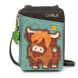 chala Highland Cow Chala Wallet Crossbody Purse Vegan Jett Approved