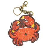 Chala keychain vegan Chala Orange Crab Coin Purse/Key Fob