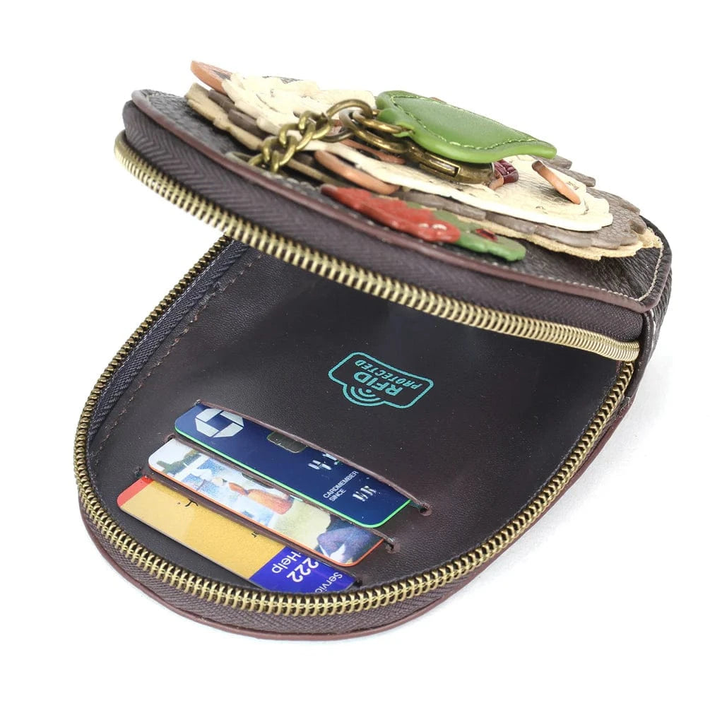 Chala Mini Hedgehog Coin Purse/Keychain So Cute!  Vegan!  RFID Protected