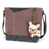 Chala Prism Bag Mauve Prism Crossbody Canvas Handbag Vegan by Chala with CHOICE of Keychain!