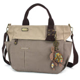 Chala Tote Bag Gray CHALA Multi Pocket Canvas Tote with choice of ANY keychain