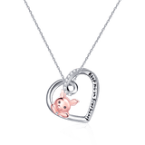 coco-alibaba Fine Fashion Pig Necklace Pink Pig In Heart Necklace-Keep me in your heart Moissanite, Special Plating!