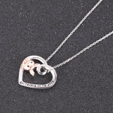 coco-alibaba Fine Fashion Pig Necklace Pink Pig In Heart Necklace-Keep me in your heart Moissanite, Special Plating!