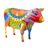 Colorful Cow or Pig Decorative Side Table for Patio or Garden