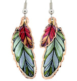 COPPER ARTS INC. COPPER ARTS INC. - CA YM 109 Dangle Copper Colorful Feather Earrings