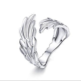 Feathers Adjustable Sterling Silver Ring Elegant