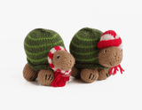 Cute Turtle Ornaments With Scarf or Hat Handmade Knit in Peru