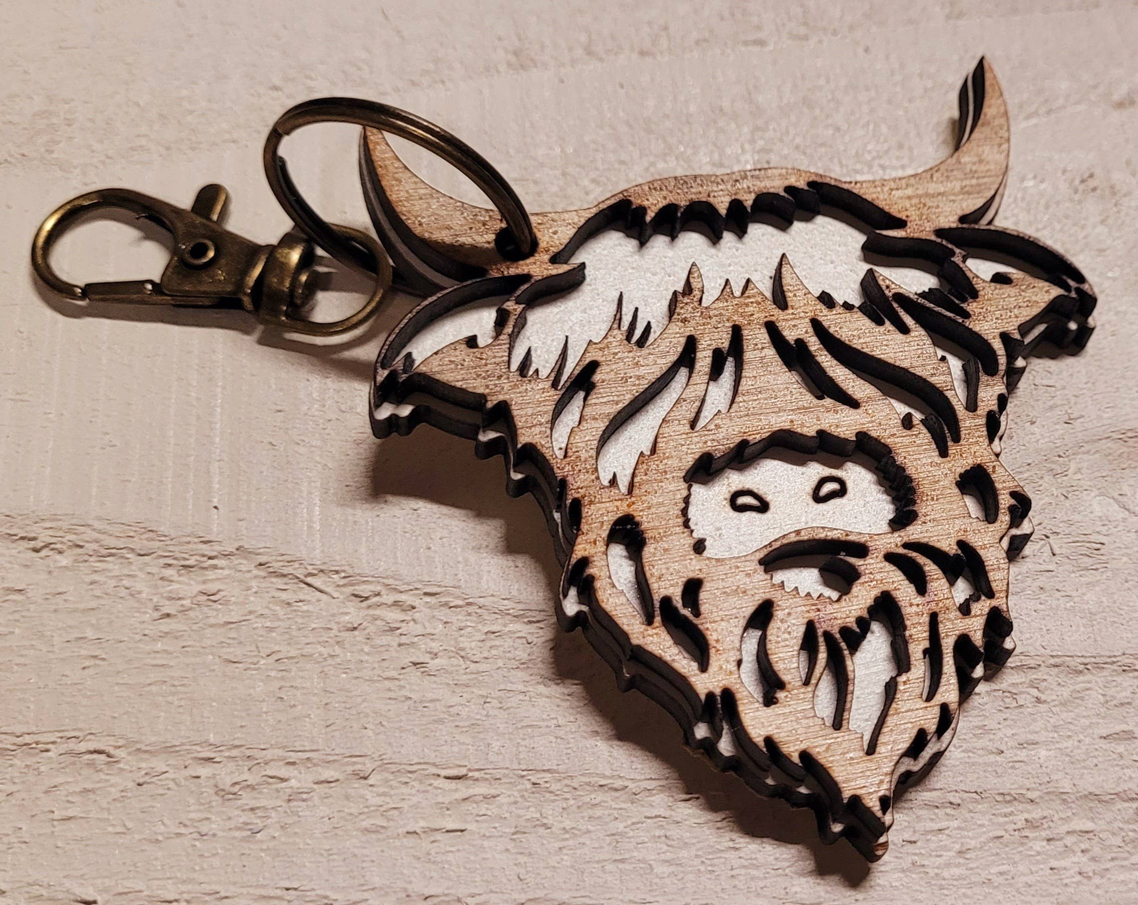 Highland Cow Keychain Handmade in the USA