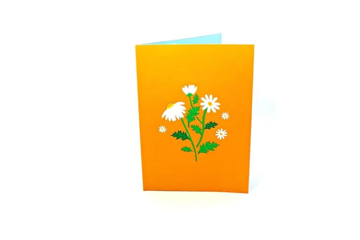 Monarch Butterfly and Daisies Flower 3D Pop-up Greeting Card