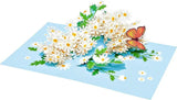 Monarch Butterfly and Daisies Flower 3D Pop-up Greeting Card