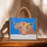 Dana's Uncommon Glass Dana's Uncommon Glass - Brown Highland Cow Tote Bag