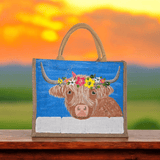 Dana's Uncommon Glass Dana's Uncommon Glass - Brown Highland Cow Tote Bag