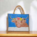 Dana's Uncommon Glass Dana's Uncommon Glass - Brown Highland Cow Tote Bag