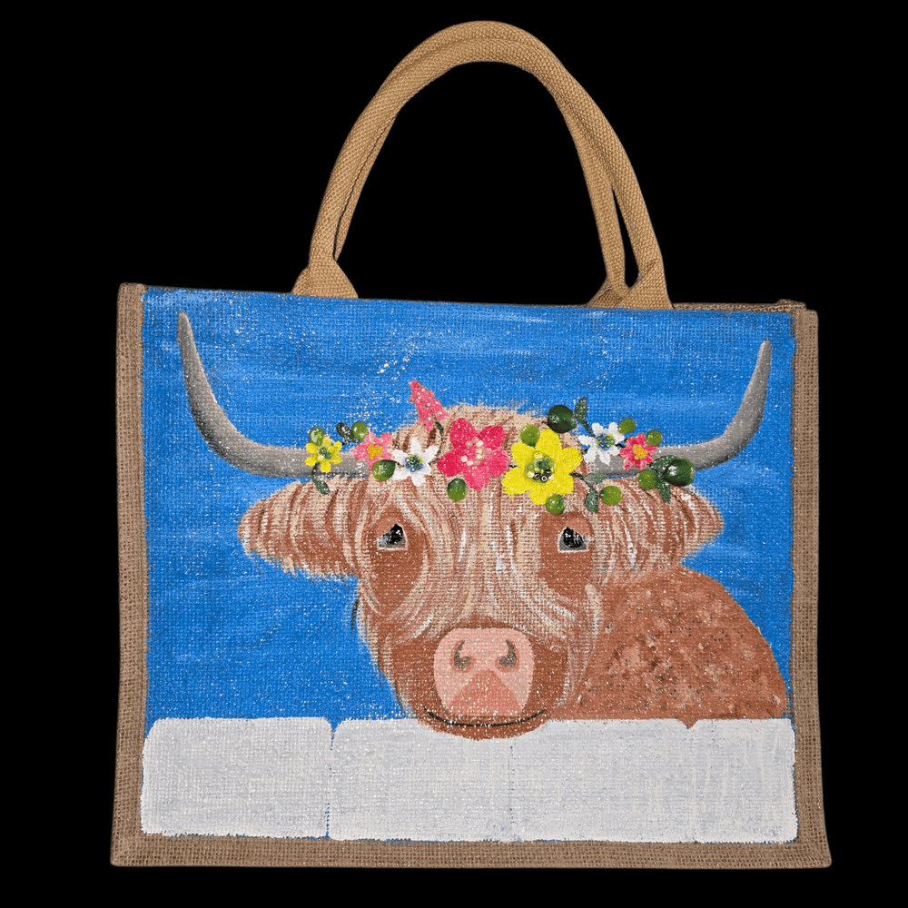 Dana's Uncommon Glass Dana's Uncommon Glass - Brown Highland Cow Tote Bag