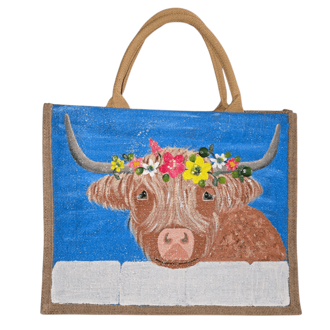 Dana's Uncommon Glass Dana's Uncommon Glass - Brown Highland Cow Tote Bag