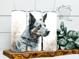 Blue or Red Heeler Cattle Dog Watercolor Canine Skinny Tumbler