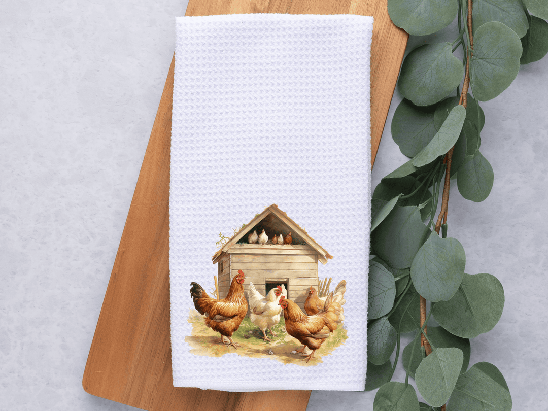 Dark Horse Dream Designs LLC Dark Horse Dream Designs LLC - Hen House, Chicken Lovers, Chicken Coop Dish / Hand Towel