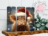 Dark Horse Dream Designs LLC Dark Horse Dream Designs LLC - Santa Baby Highland Cow - Christmas - Tumbler