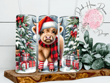 Stew the Christmas Calf – Holiday Farm Animal Skinny Tumbler