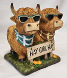 De Leon Collections De Leon Collections - “Hay Girl Hay” Highland Cow Figurine – Funny Farmhouse Decor