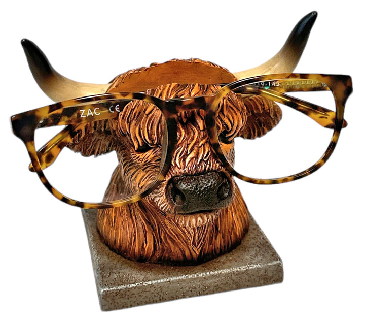 De Leon Collections De Leon Collections - Highland Cow Eyeglasses Holder – Funny Farmhouse Desk or Nig