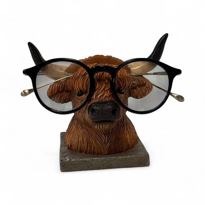 De Leon Collections De Leon Collections - Highland Cow Eyeglasses Holder – Funny Farmhouse Desk or Nig